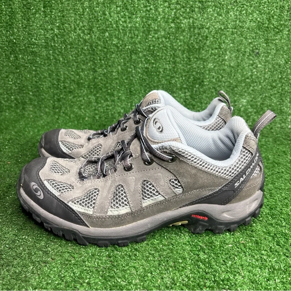 Salomon Women's Exit Aero Gray‎ Black Hiking Shoe Contagrip 449168 US Size 8.5